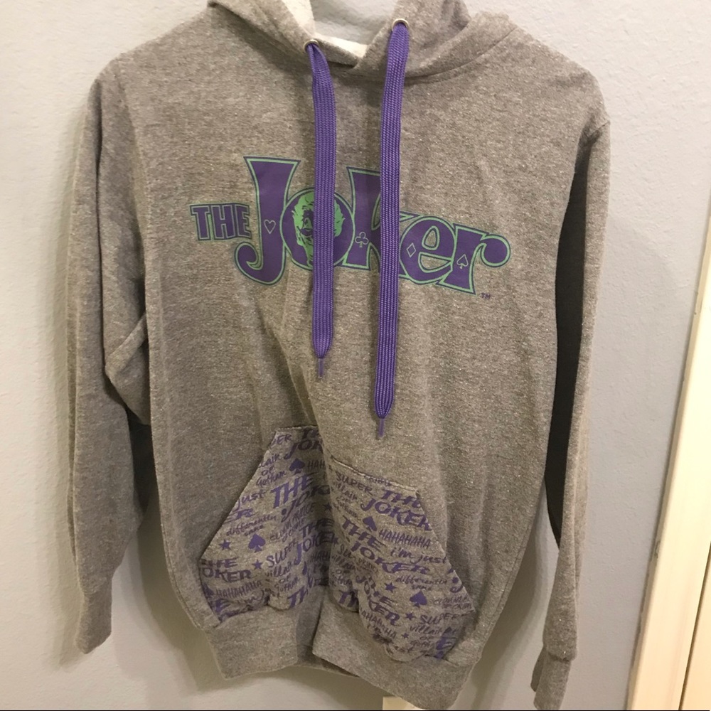 The Joker six flags hoodie, two years old, worn a handful of times and looks new